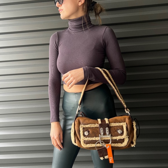 DIOR 05 Vintage Shearling East West Flight Bag - Picture 2 of 12